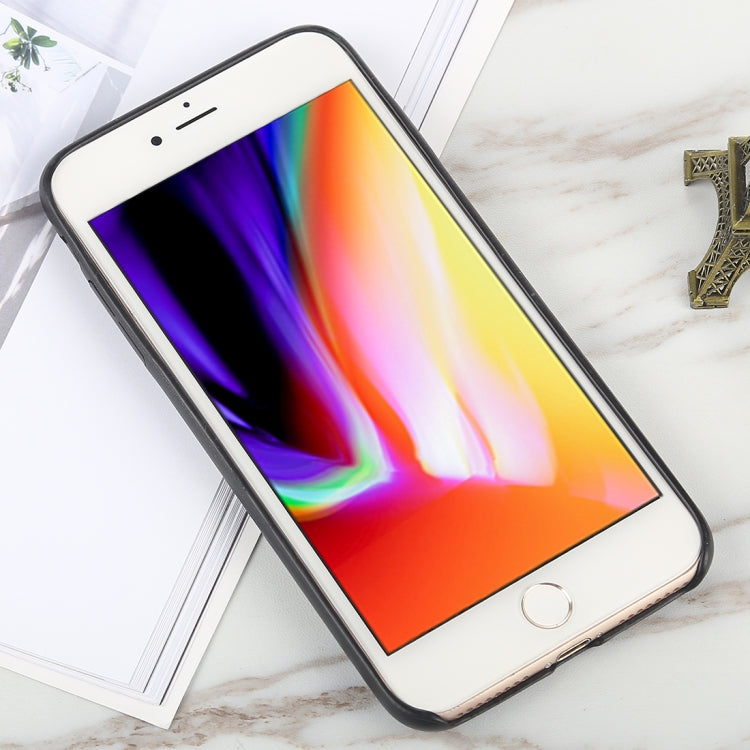 For iPhone 8 Plus & 7 Plus Leather Texture TPU Full-body Protective Back Cover Case