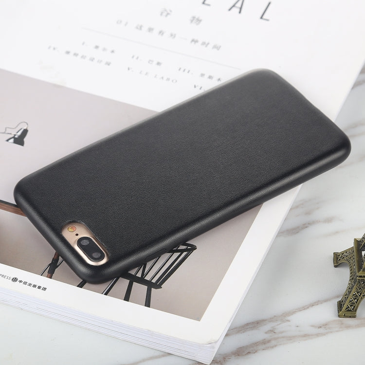 For iPhone 8 Plus & 7 Plus Leather Texture TPU Full-body Protective Back Cover Case