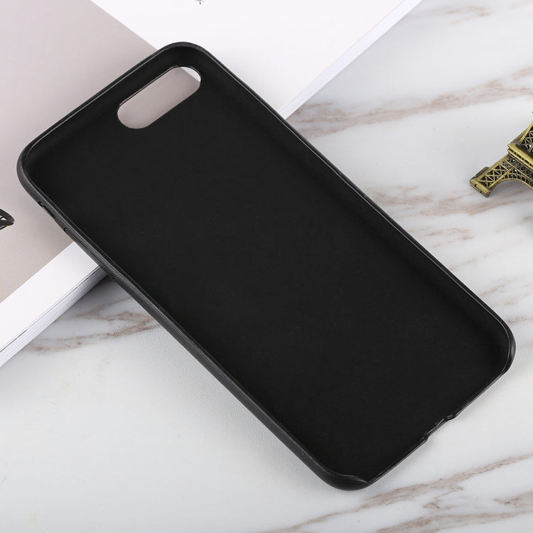 For iPhone 8 Plus & 7 Plus Leather Texture TPU Full-body Protective Back Cover Case