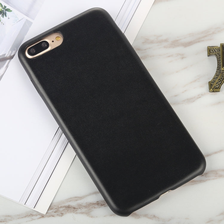 For iPhone 8 Plus & 7 Plus Leather Texture TPU Full-body Protective Back Cover Case