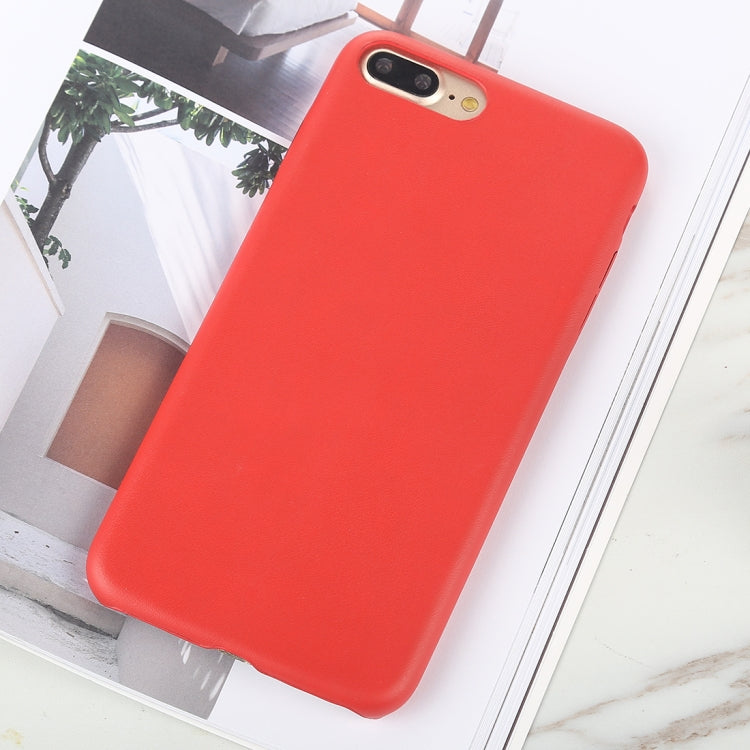 For iPhone 8 Plus & 7 Plus Leather Texture TPU Full-body Protective Back Cover Case