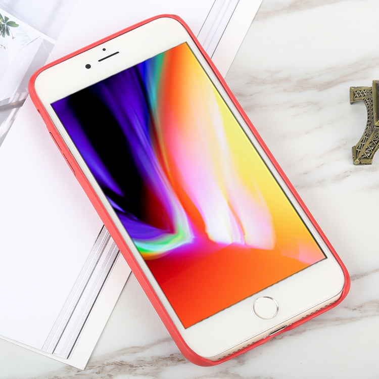 For iPhone 8 Plus & 7 Plus Leather Texture TPU Full-body Protective Back Cover Case