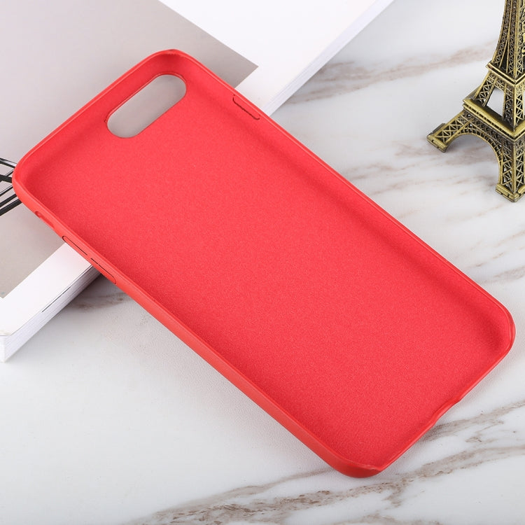 For iPhone 8 Plus & 7 Plus Leather Texture TPU Full-body Protective Back Cover Case
