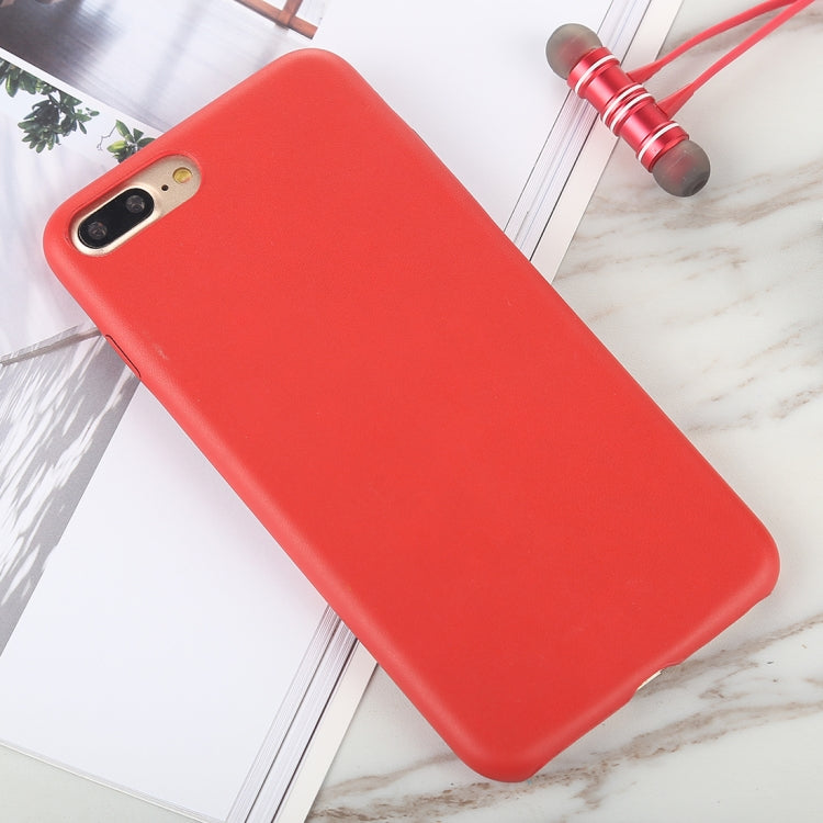 For iPhone 8 Plus & 7 Plus Leather Texture TPU Full-body Protective Back Cover Case