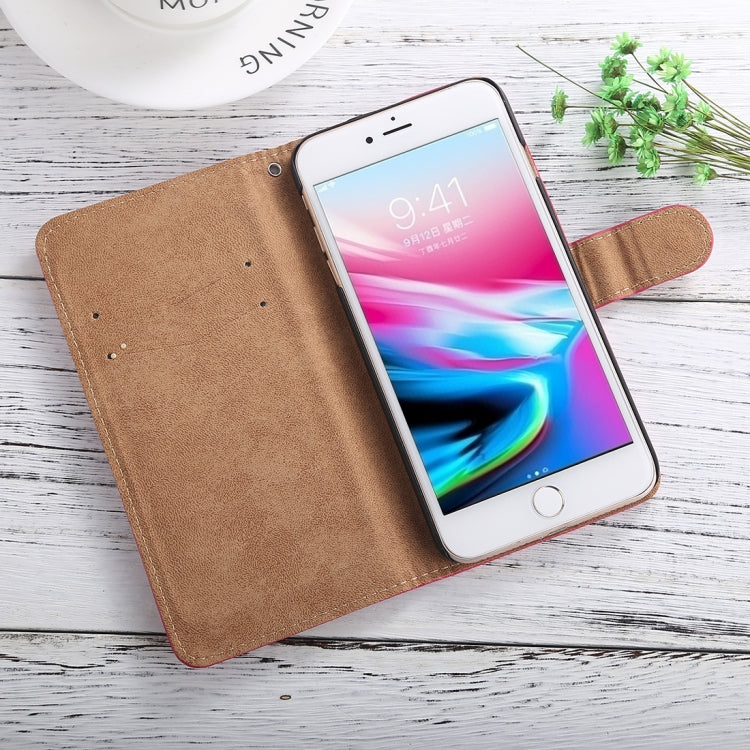 For iPhone 8 Plus & 7 Plus Litchi Texture Diamond Pearl Horizontal Flip Leather Case with Holder & Lanyard
