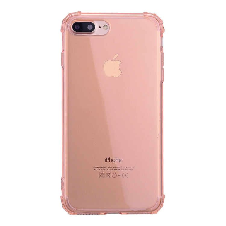 For iPhone 8 Plus & 7 Plus Simple Style TPU Hockproof Protective Cover Case(Pink)