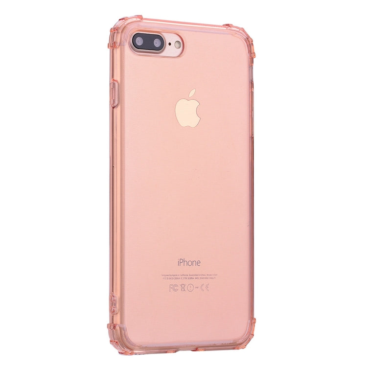 For iPhone 8 Plus & 7 Plus Simple Style TPU Hockproof Protective Cover Case(Pink)