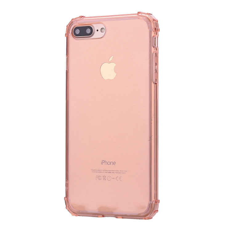 For iPhone 8 Plus & 7 Plus Simple Style TPU Hockproof Protective Cover Case(Pink)