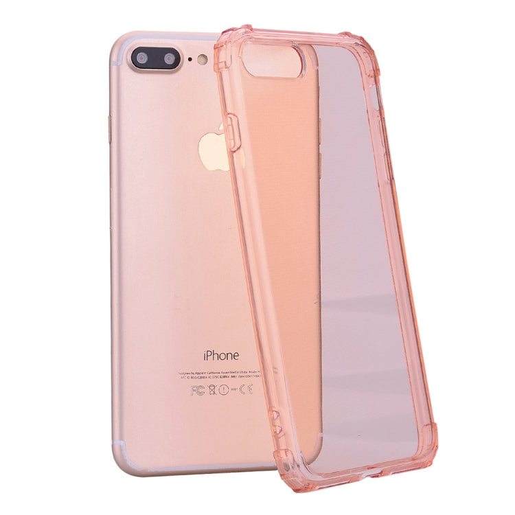 For iPhone 8 Plus & 7 Plus Simple Style TPU Hockproof Protective Cover Case(Pink)
