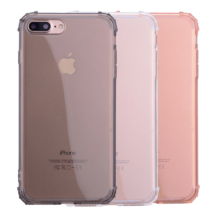 For iPhone 8 Plus & 7 Plus Simple Style TPU Hockproof Protective Cover Case(Pink)