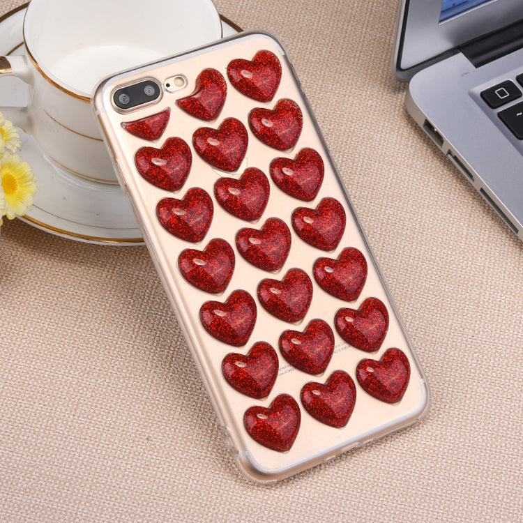 For iPhone 8 Plus & 7 Plus Heart Shape Pattern TPU Protective Back Cover Case