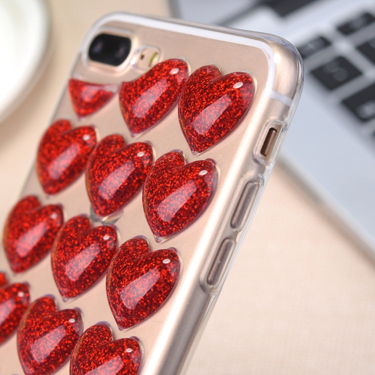 For iPhone 8 Plus & 7 Plus Heart Shape Pattern TPU Protective Back Cover Case