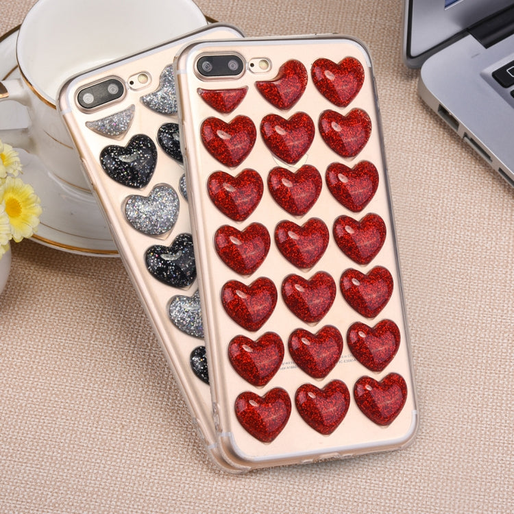 For iPhone 8 Plus & 7 Plus Heart Shape Pattern TPU Protective Back Cover Case