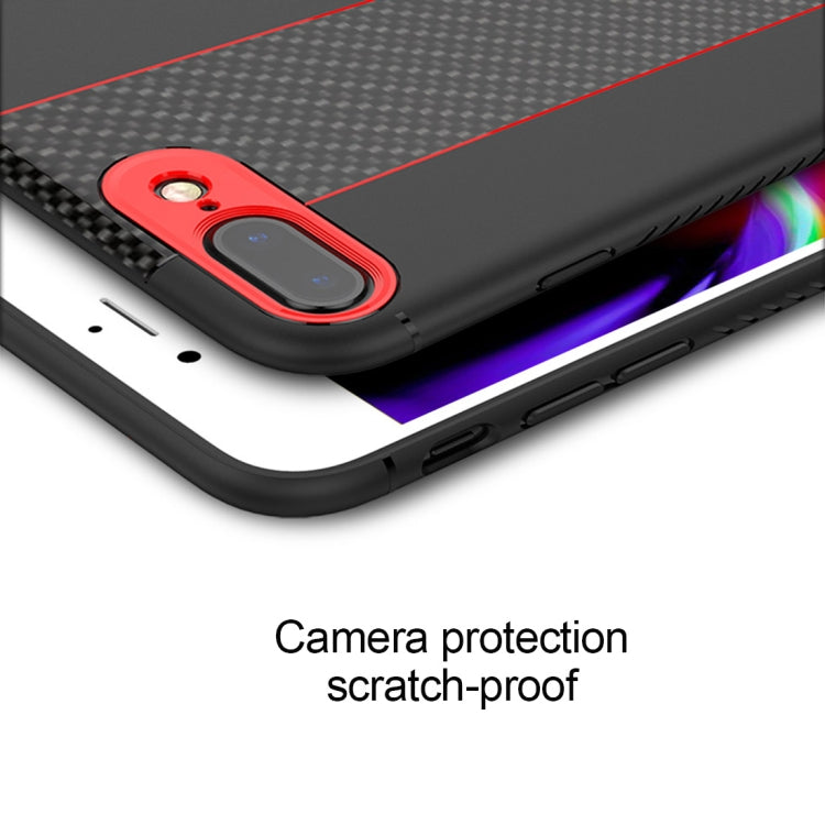 TOTUDESIGN Colourful Series TPU+PC+Carbon Fibre Protective Case for iPhone 8 Plus & 7 Plus