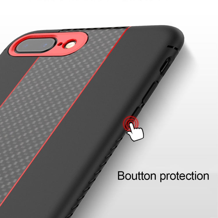 TOTUDESIGN Colourful Series TPU+PC+Carbon Fibre Protective Case for iPhone 8 Plus & 7 Plus