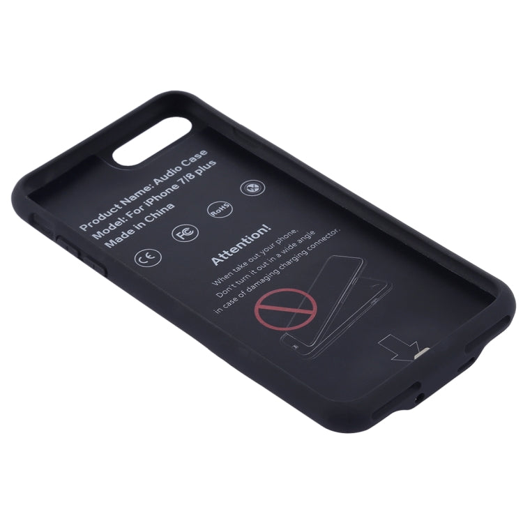 3.5mm Headphone Jack + 8 Pin Interface 3 in 1 Audio Frosted PC Case for iPhone 8 Plus & 7 Plus (Black)