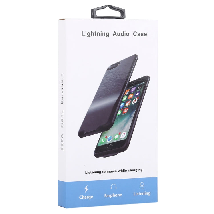 3.5mm Headphone Jack + 8 Pin Interface 3 in 1 Audio Frosted PC Case for iPhone 8 Plus & 7 Plus (Black)