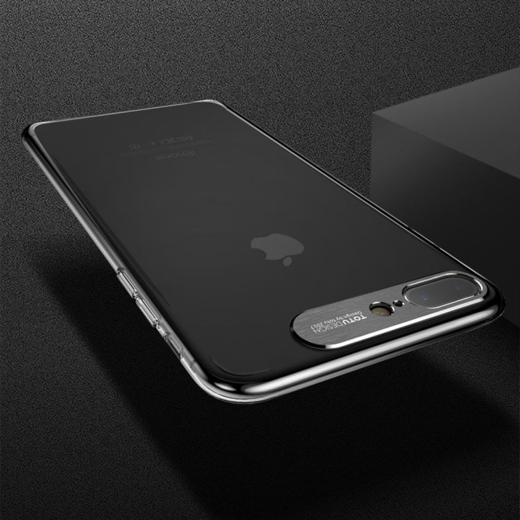 TOTUDESIGN Clear Crystal Series Transparent PC Protective Case for iPhone 8 Plus & 7 Plus(Grey)