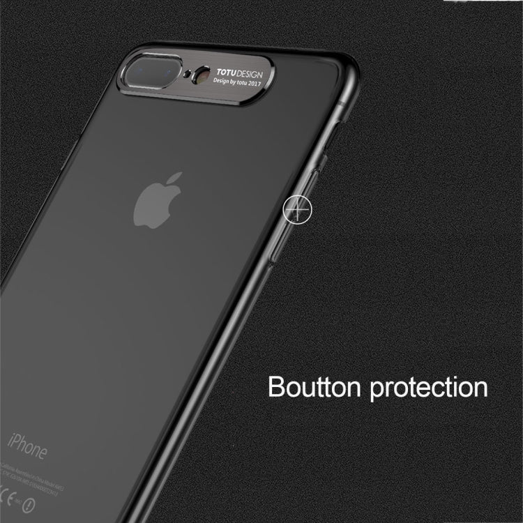 TOTUDESIGN Clear Crystal Series Transparent PC Protective Case for iPhone 8 Plus & 7 Plus(Grey)
