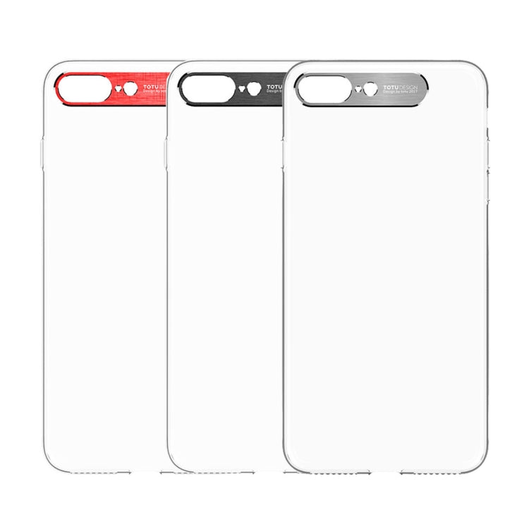 TOTUDESIGN Clear Crystal Series Transparent PC Protective Case for iPhone 8 Plus & 7 Plus(Grey)