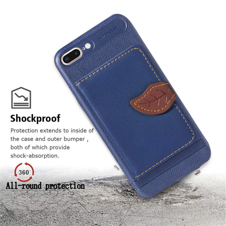 Leaf Style Magnetic Leather Case for iPhone 8 Plus & 7 Plus, with Holder & Card Slots & Wallet & Photo Frame