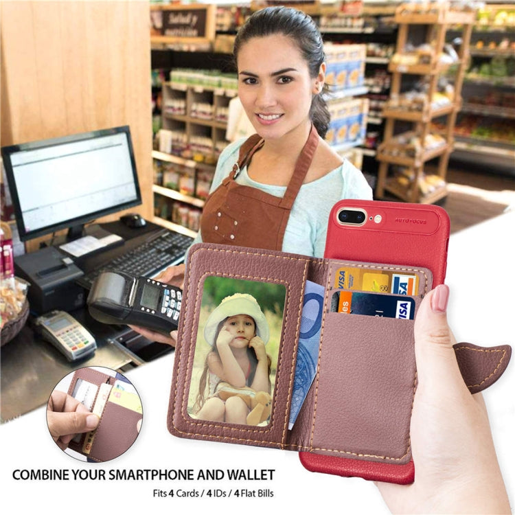 Leaf Style Magnetic Leather Case for iPhone 8 Plus & 7 Plus, with Holder & Card Slots & Wallet & Photo Frame