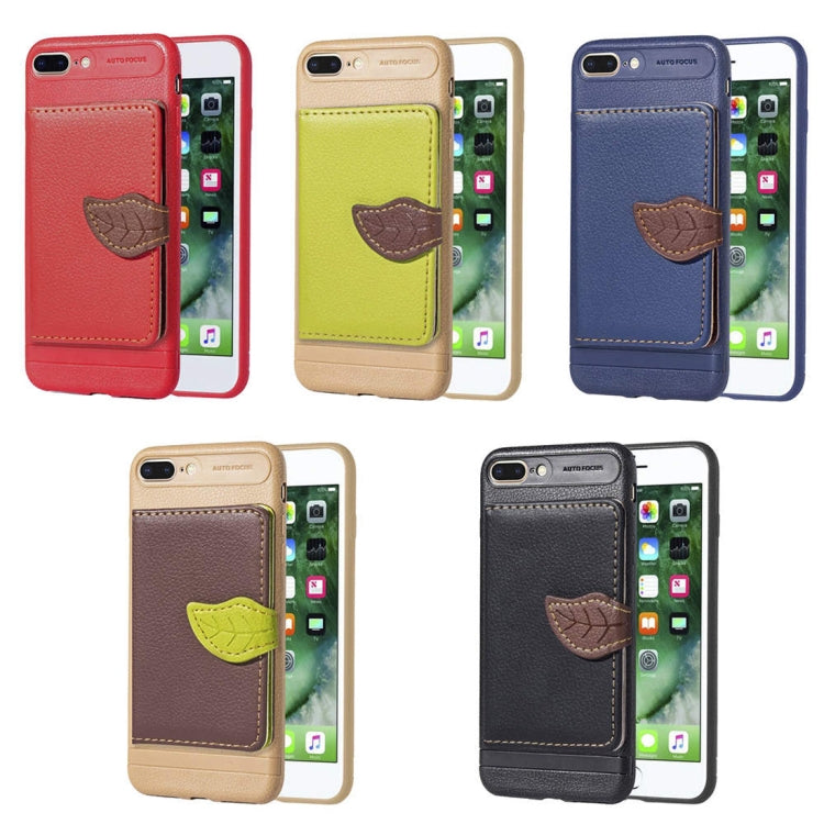 Leaf Style Magnetic Leather Case for iPhone 8 Plus & 7 Plus, with Holder & Card Slots & Wallet & Photo Frame