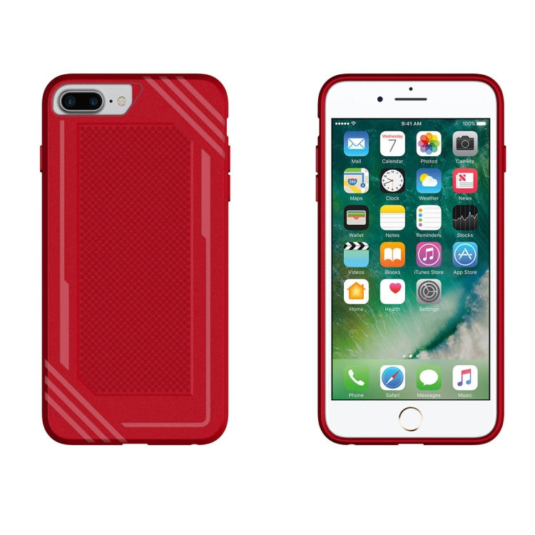 For iPhone 8 Plus & 7 Plus & 6 Plus Lattice Texture TPU Shockproof Protective Back Cover Case