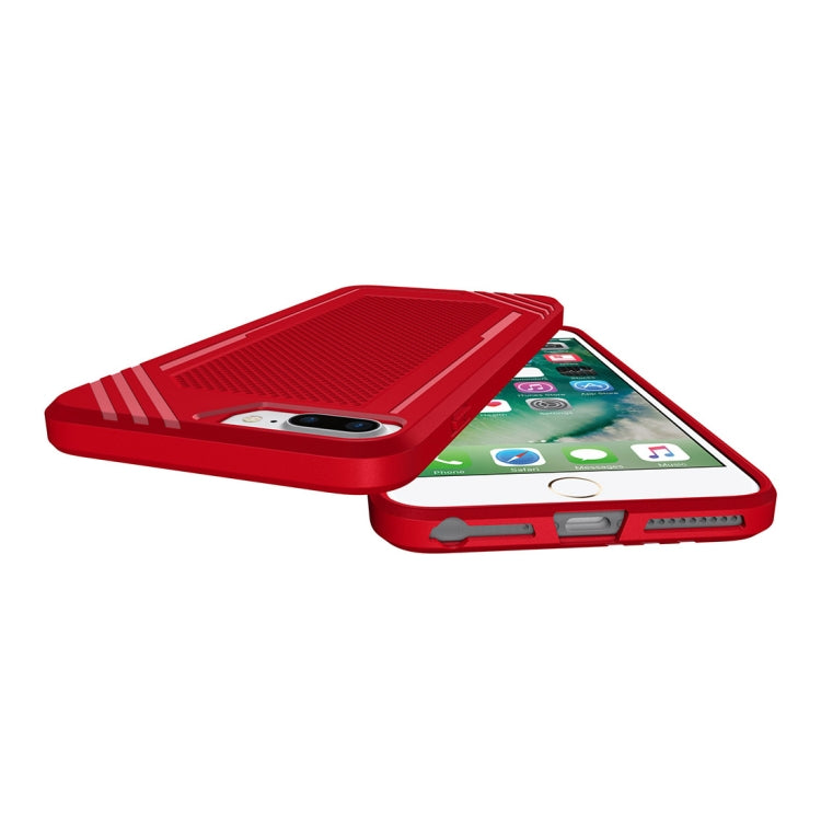 For iPhone 8 Plus & 7 Plus & 6 Plus Lattice Texture TPU Shockproof Protective Back Cover Case
