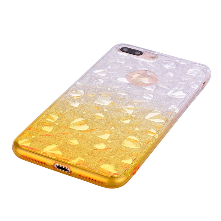 Heart Pattern Diamond Texture TPU Protector Back Cover Case for iPhone 8 Plus / 7 Plus