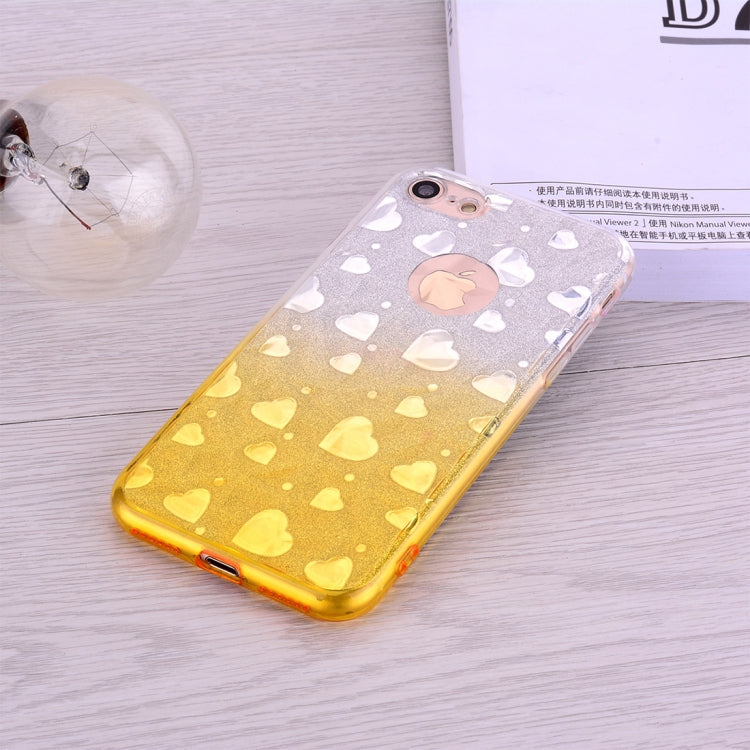 Heart Pattern Diamond Texture TPU Protector Back Cover Case for iPhone 8 Plus / 7 Plus