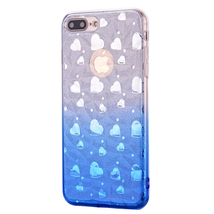 Heart Pattern Diamond Texture TPU Protector Back Cover Case for iPhone 8 Plus / 7 Plus