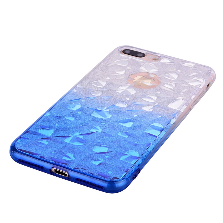 Heart Pattern Diamond Texture TPU Protector Back Cover Case for iPhone 8 Plus / 7 Plus