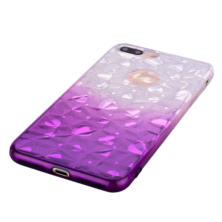 Heart Pattern Diamond Texture TPU Protector Back Cover Case for iPhone 8 Plus / 7 Plus