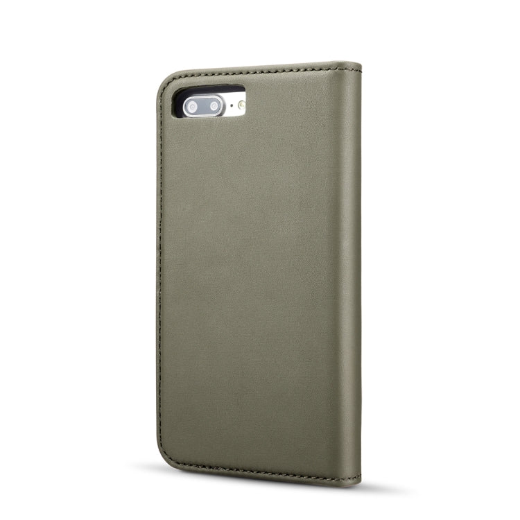 DG.MING Lambskin Detachable Horizontal Flip Magnetic Case for iPhone 8 Plus & 7 Plus, with Holder & Card Slots & Wallet