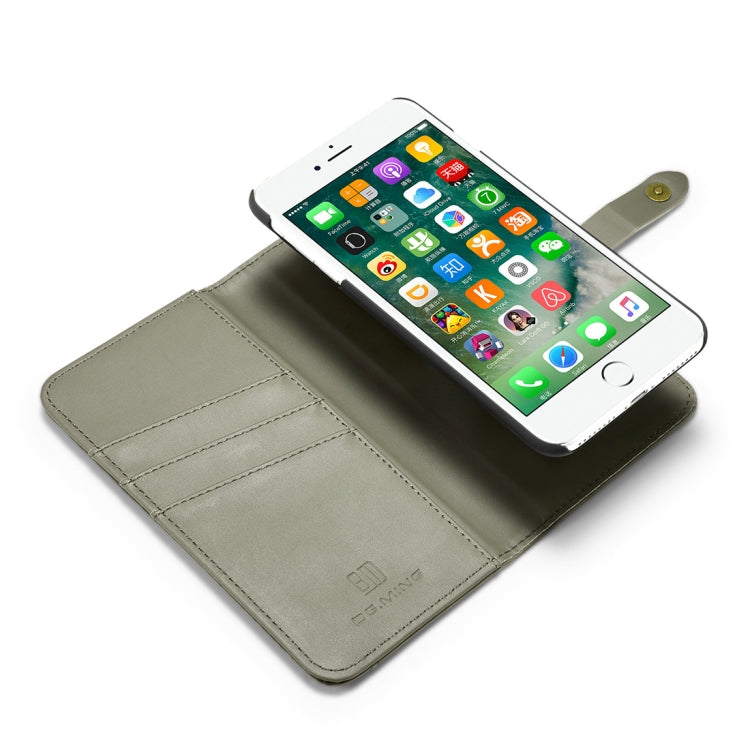 DG.MING Lambskin Detachable Horizontal Flip Magnetic Case for iPhone 8 Plus & 7 Plus, with Holder & Card Slots & Wallet