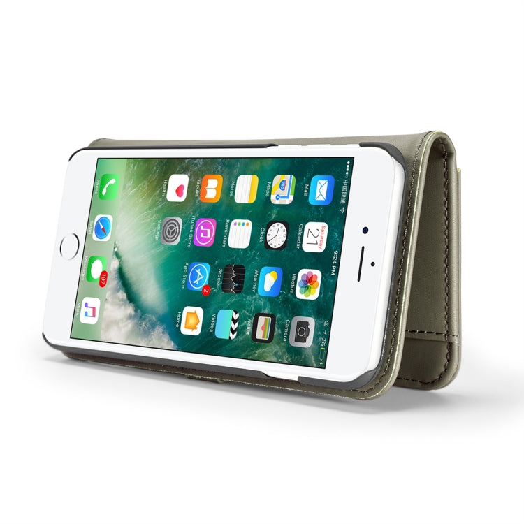 DG.MING Lambskin Detachable Horizontal Flip Magnetic Case for iPhone 8 Plus & 7 Plus, with Holder & Card Slots & Wallet