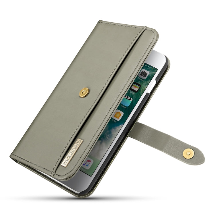DG.MING Lambskin Detachable Horizontal Flip Magnetic Case for iPhone 8 Plus & 7 Plus, with Holder & Card Slots & Wallet