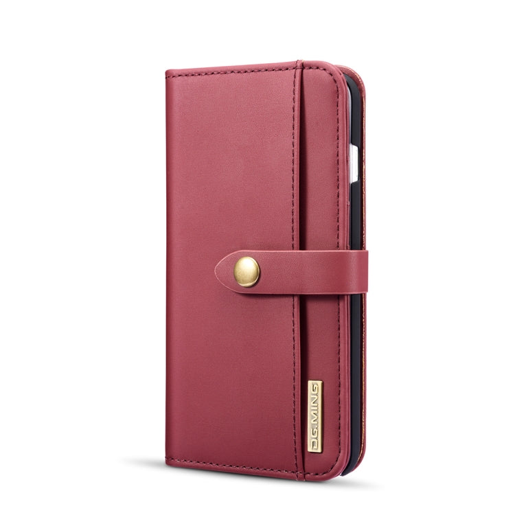 DG.MING Lambskin Detachable Horizontal Flip Magnetic Case for iPhone 8 Plus & 7 Plus, with Holder & Card Slots & Wallet