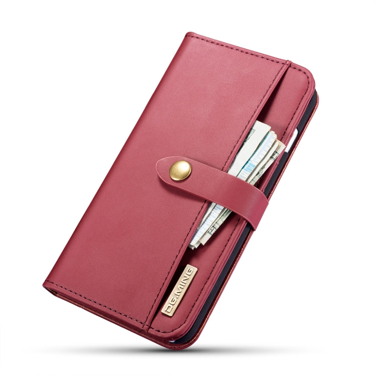 DG.MING Lambskin Detachable Horizontal Flip Magnetic Case for iPhone 8 Plus & 7 Plus, with Holder & Card Slots & Wallet