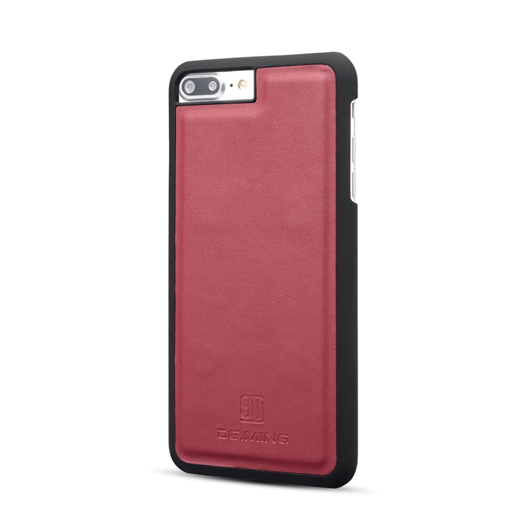 DG.MING Lambskin Detachable Horizontal Flip Magnetic Case for iPhone 8 Plus & 7 Plus, with Holder & Card Slots & Wallet