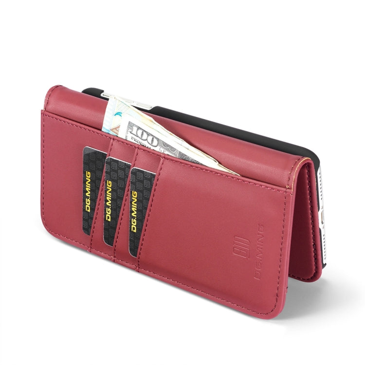 DG.MING Lambskin Detachable Horizontal Flip Magnetic Case for iPhone 8 Plus & 7 Plus, with Holder & Card Slots & Wallet