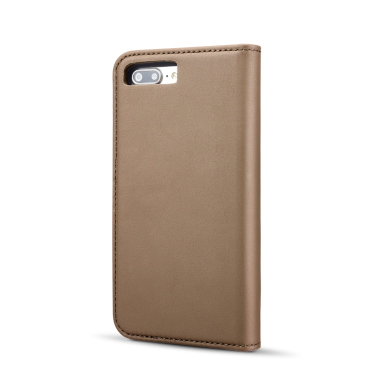 DG.MING Lambskin Detachable Horizontal Flip Magnetic Case for iPhone 8 Plus & 7 Plus, with Holder & Card Slots & Wallet