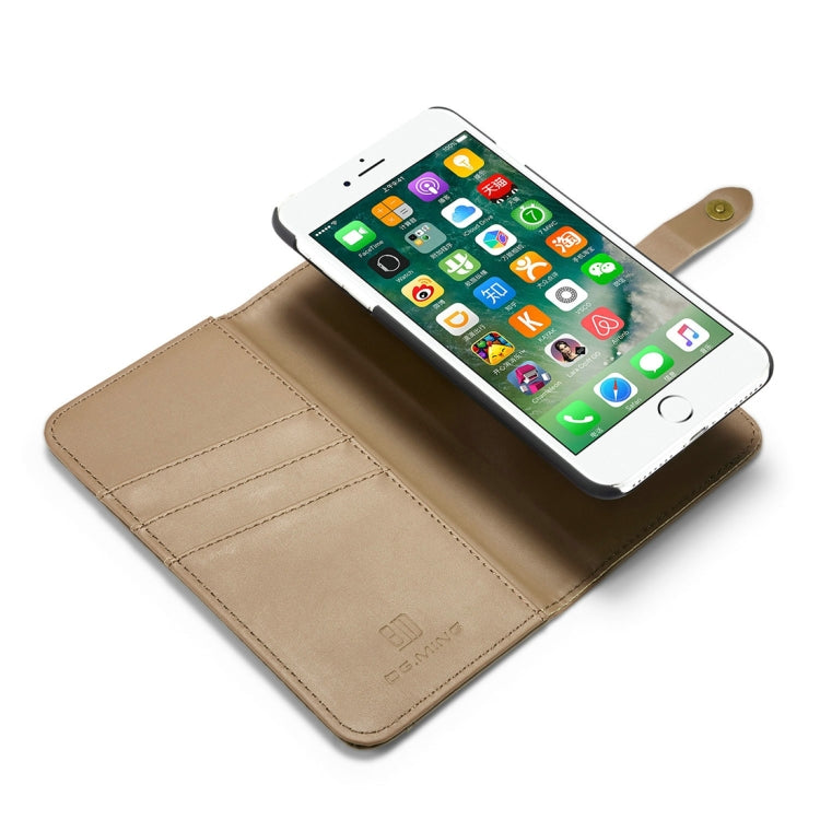 DG.MING Lambskin Detachable Horizontal Flip Magnetic Case for iPhone 8 Plus & 7 Plus, with Holder & Card Slots & Wallet