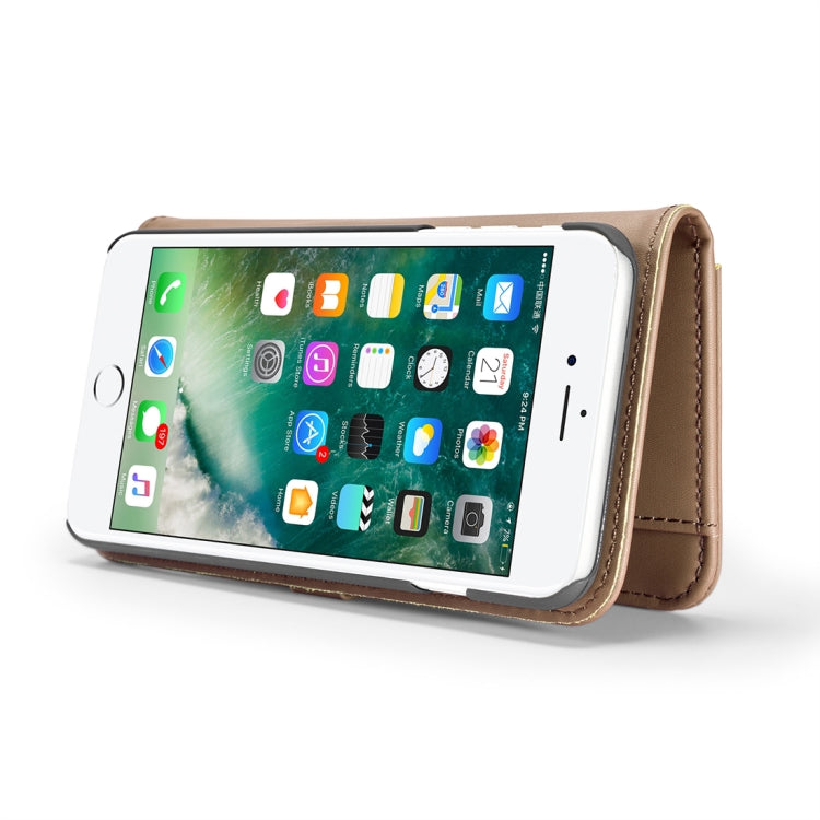 DG.MING Lambskin Detachable Horizontal Flip Magnetic Case for iPhone 8 Plus & 7 Plus, with Holder & Card Slots & Wallet
