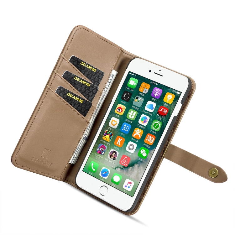 DG.MING Lambskin Detachable Horizontal Flip Magnetic Case for iPhone 8 Plus & 7 Plus, with Holder & Card Slots & Wallet