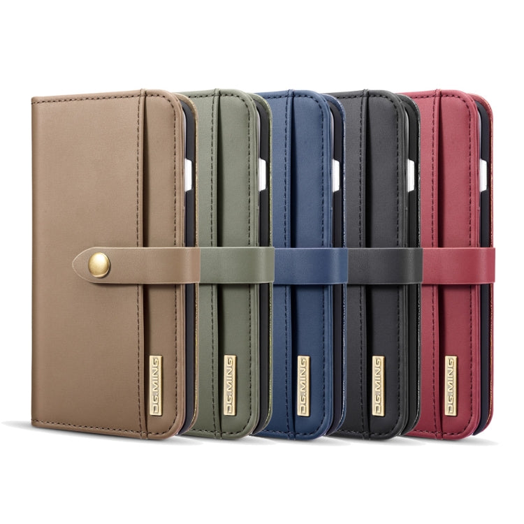 DG.MING Lambskin Detachable Horizontal Flip Magnetic Case for iPhone 8 Plus & 7 Plus, with Holder & Card Slots & Wallet