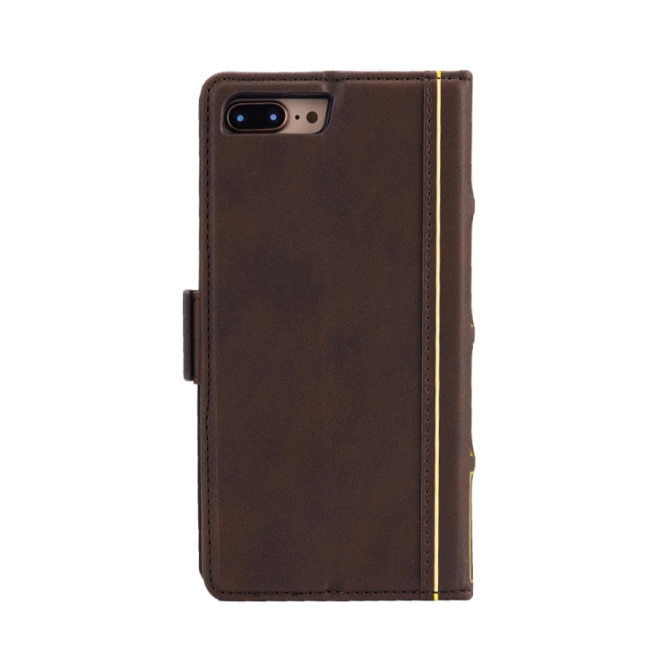 Bible Style Business Horizontal Flip Leather Case for iPhone 8 Plus & 7 Plus, with Card Slots & Photo Frame & Holder & Wallet