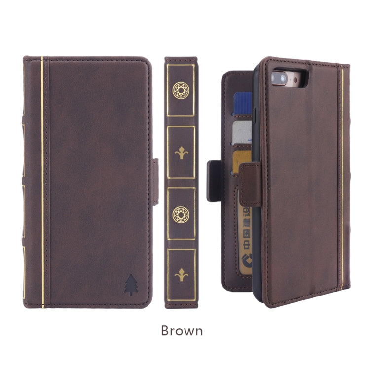 Bible Style Business Horizontal Flip Leather Case for iPhone 8 Plus & 7 Plus, with Card Slots & Photo Frame & Holder & Wallet