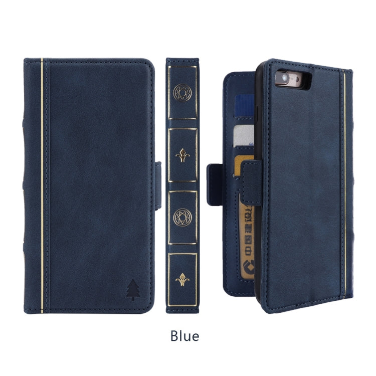 Bible Style Business Horizontal Flip Leather Case for iPhone 8 Plus & 7 Plus, with Card Slots & Photo Frame & Holder & Wallet